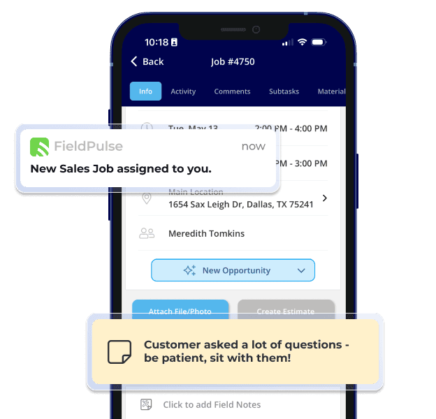 FieldPulse mobile app 